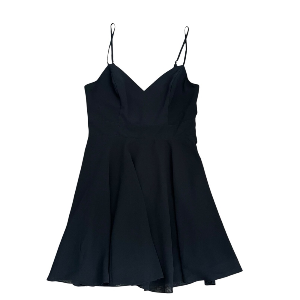 Lulus Black Skater Dress LBD V Neck Party Wedding Guest Mini Size L NWT - Picture 12 of 12